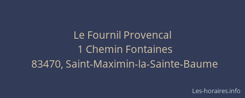 Le Fournil Provencal