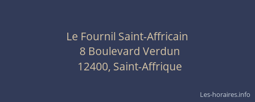 Le Fournil Saint-Affricain