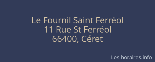 Le Fournil Saint Ferréol