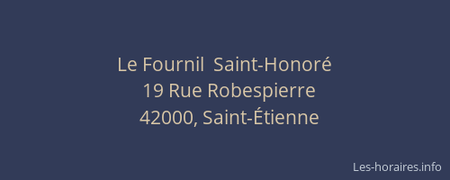 Le Fournil  Saint-Honoré