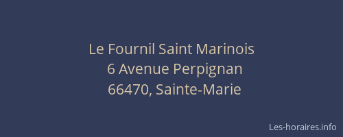 Le Fournil Saint Marinois