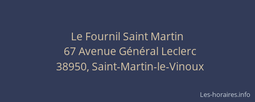 Le Fournil Saint Martin