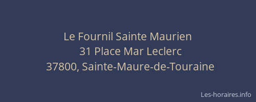 Le Fournil Sainte Maurien