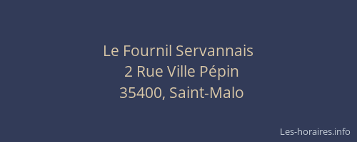 Le Fournil Servannais
