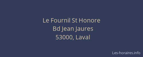 Le Fournil St Honore