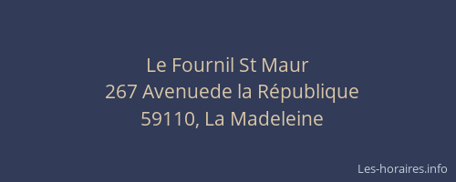 Le Fournil St Maur