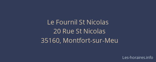 Le Fournil St Nicolas
