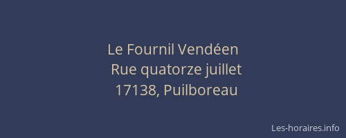 Le Fournil Vend&eacute;en