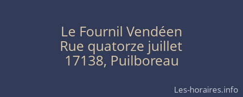 Le Fournil Vendéen