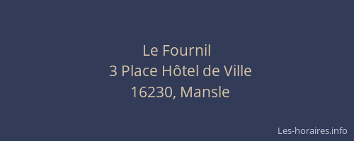 Le Fournil