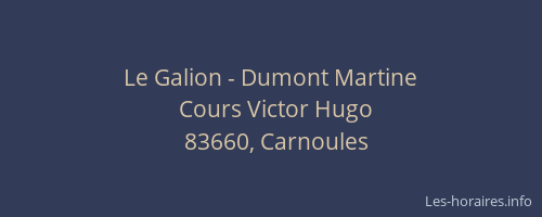 Le Galion - Dumont Martine