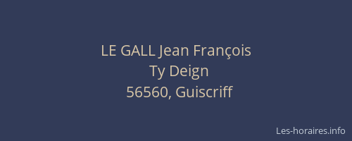 LE GALL Jean Fran&ccedil;ois