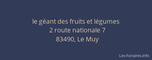 le géant des fruits et légumes