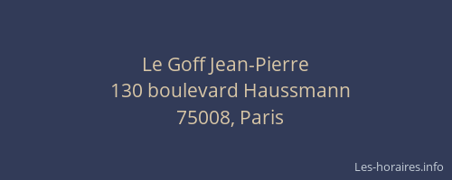 Le Goff Jean-Pierre