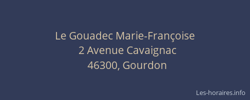 Le Gouadec Marie-Fran&ccedil;oise