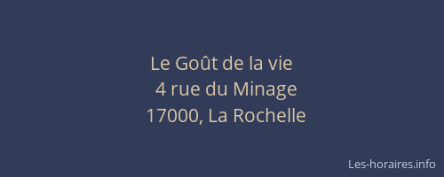 Le Goût de la vie