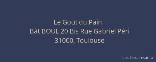 Le Gout du Pain