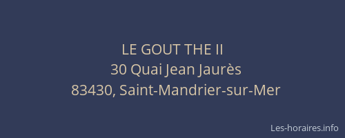 LE GOUT THE II