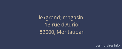 le (grand) magasin