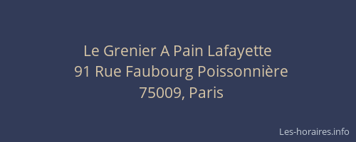 Le Grenier A Pain Lafayette