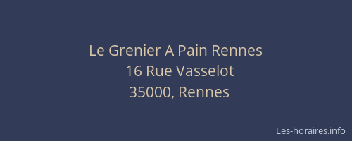 Le Grenier A Pain Rennes