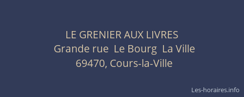 LE GRENIER AUX LIVRES