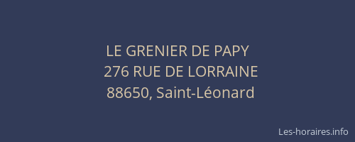 LE GRENIER DE PAPY