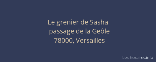 Le grenier de Sasha