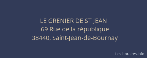 LE GRENIER DE ST JEAN