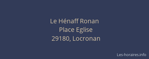 Le H&eacute;naff Ronan