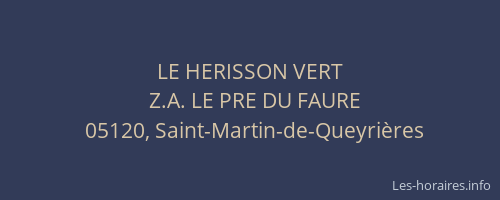 LE HERISSON VERT