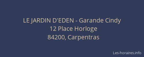 LE JARDIN D'EDEN - Garande Cindy