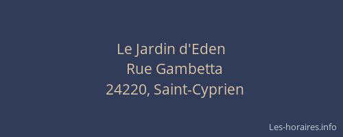 Le Jardin d'Eden