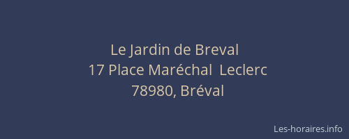 Le Jardin de Breval