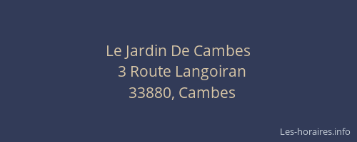 Le Jardin De Cambes