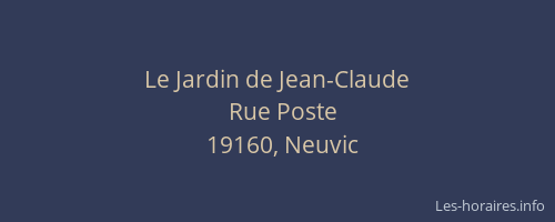 Le Jardin de Jean-Claude
