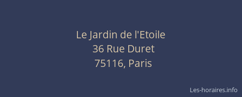 Le Jardin de l'Etoile