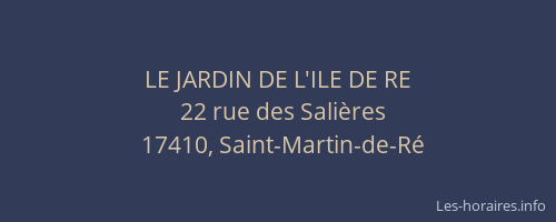 LE JARDIN DE L'ILE DE RE