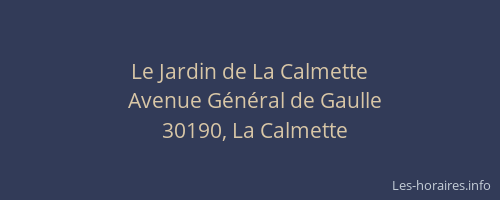 Le Jardin de La Calmette