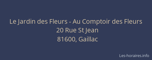 Le Jardin des Fleurs - Au Comptoir des Fleurs