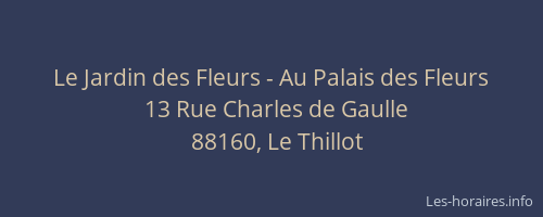 Le Jardin des Fleurs - Au Palais des Fleurs