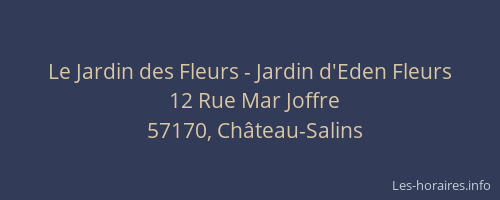 Le Jardin des Fleurs - Jardin d'Eden Fleurs
