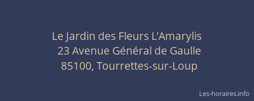 Le Jardin des Fleurs L'Amarylis