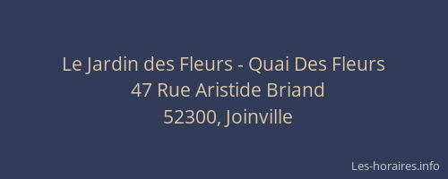 Le Jardin des Fleurs - Quai Des Fleurs