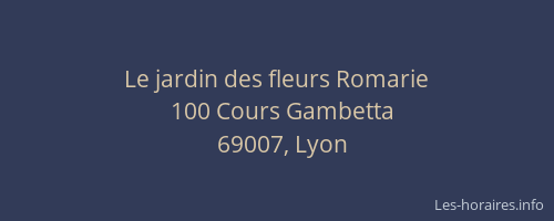 Le jardin des fleurs Romarie