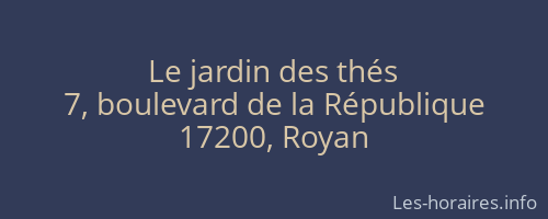 Le jardin des thés