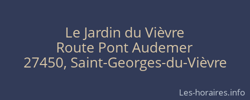 Le Jardin du Vièvre