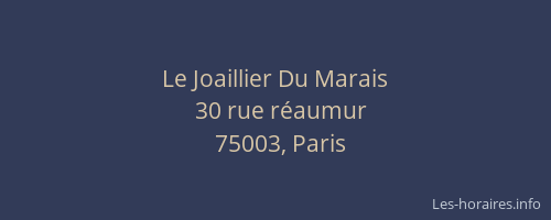 Le Joaillier Du Marais