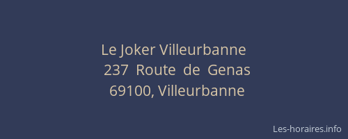Le Joker Villeurbanne