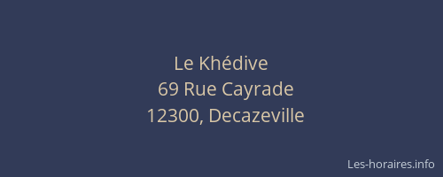 Le Kh&eacute;dive